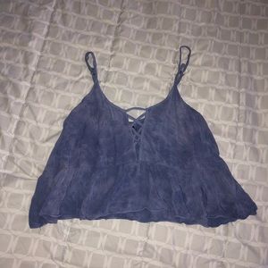 Blue tie-dye tank top
